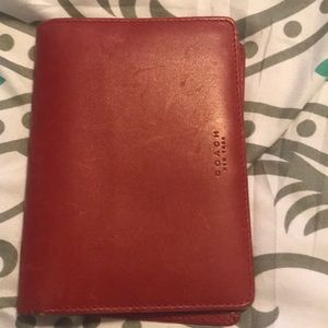 Red leather coach wallet